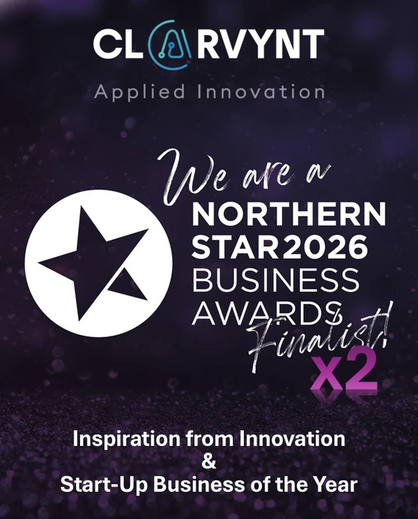 Northern Star Business Awards finalist announcement graphic for Clairvynt AI.